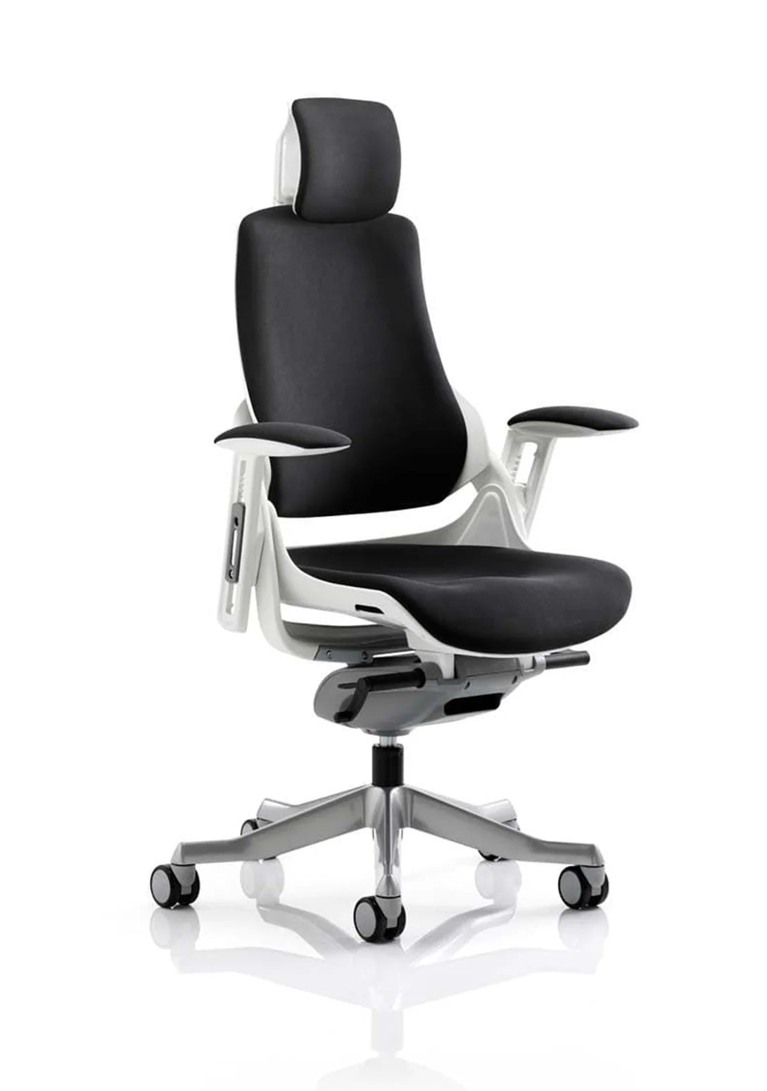 Zure High Back White Shell Bespoke Executive Office Chair with Arms