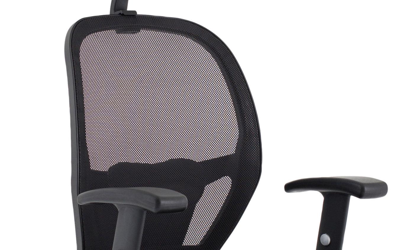 Denver High Mesh Back Black Task Operator Office Chair with Arms