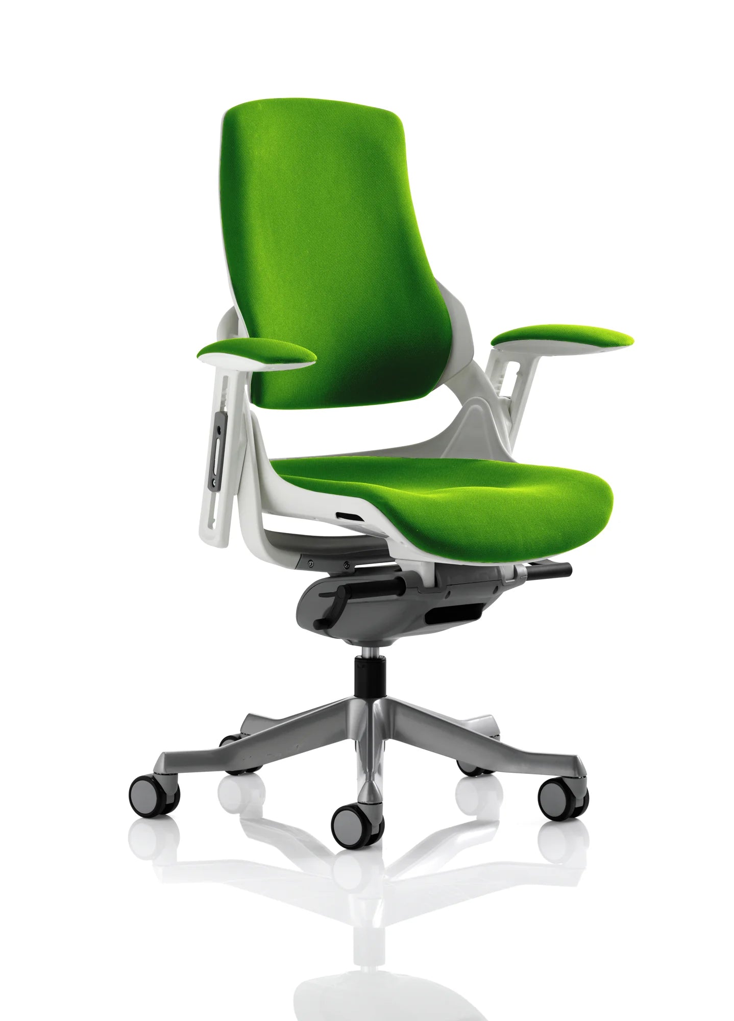 Zure High Back White Shell Bespoke Executive Office Chair with Arms