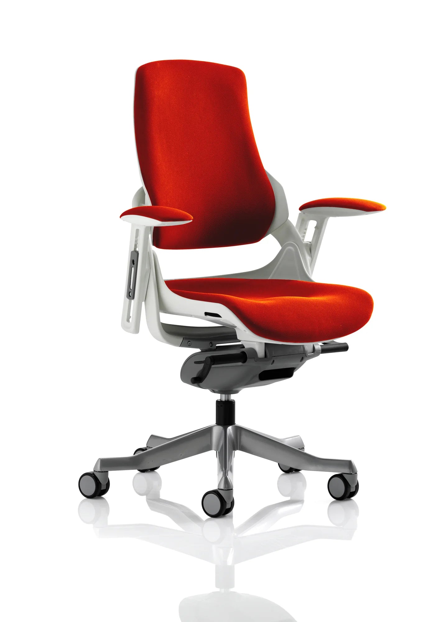 Zure High Back White Shell Bespoke Executive Office Chair with Arms