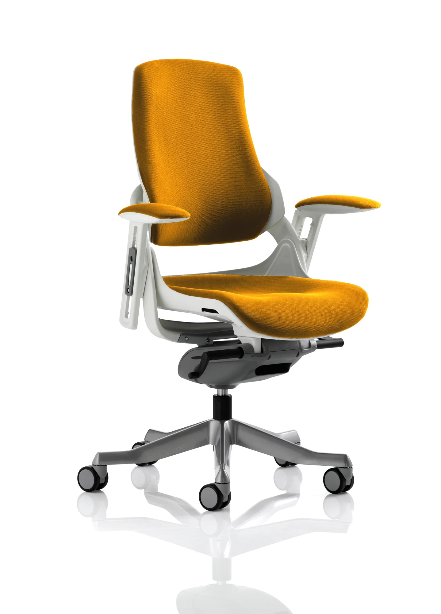 Zure High Back White Shell Bespoke Executive Office Chair with Arms