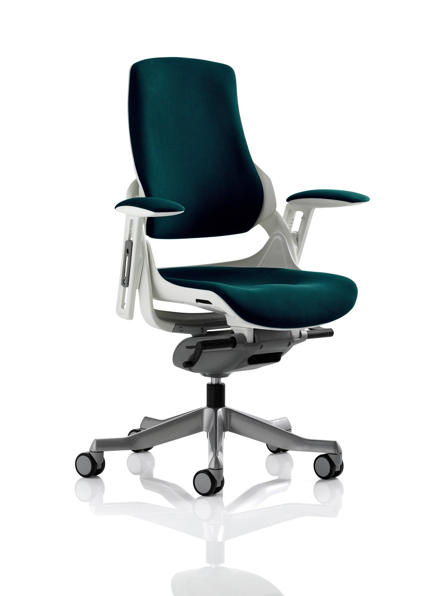 Zure High Back White Shell Executive Office Chair with Arms