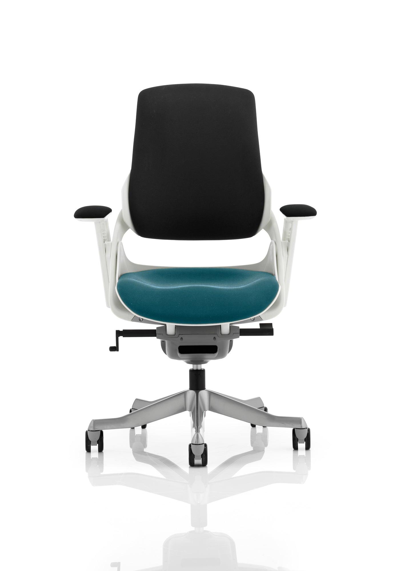 Zure High Back White Shell Executive Office Chair with Arms