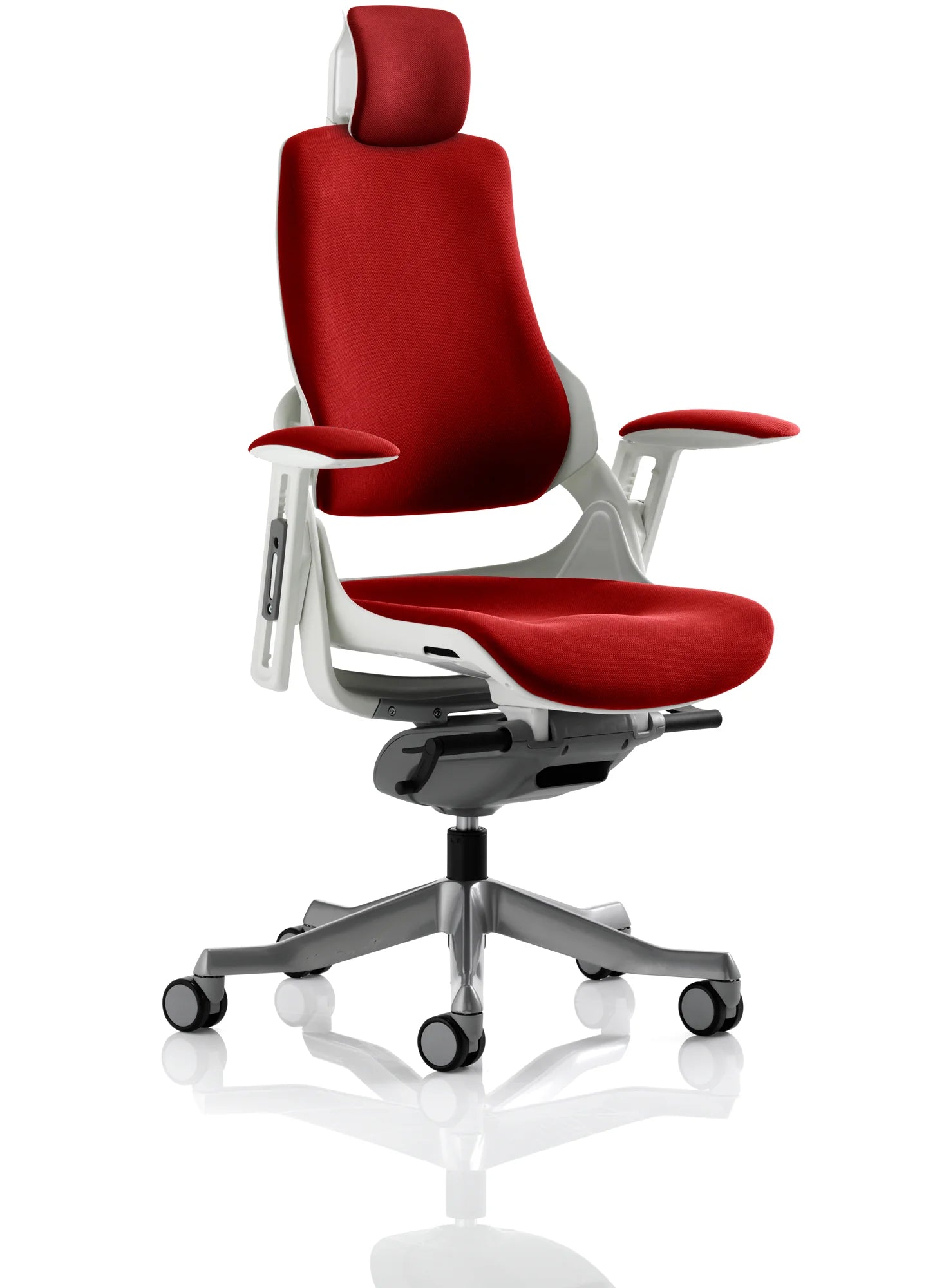 Zure High Back White Shell Bespoke Executive Office Chair with Arms