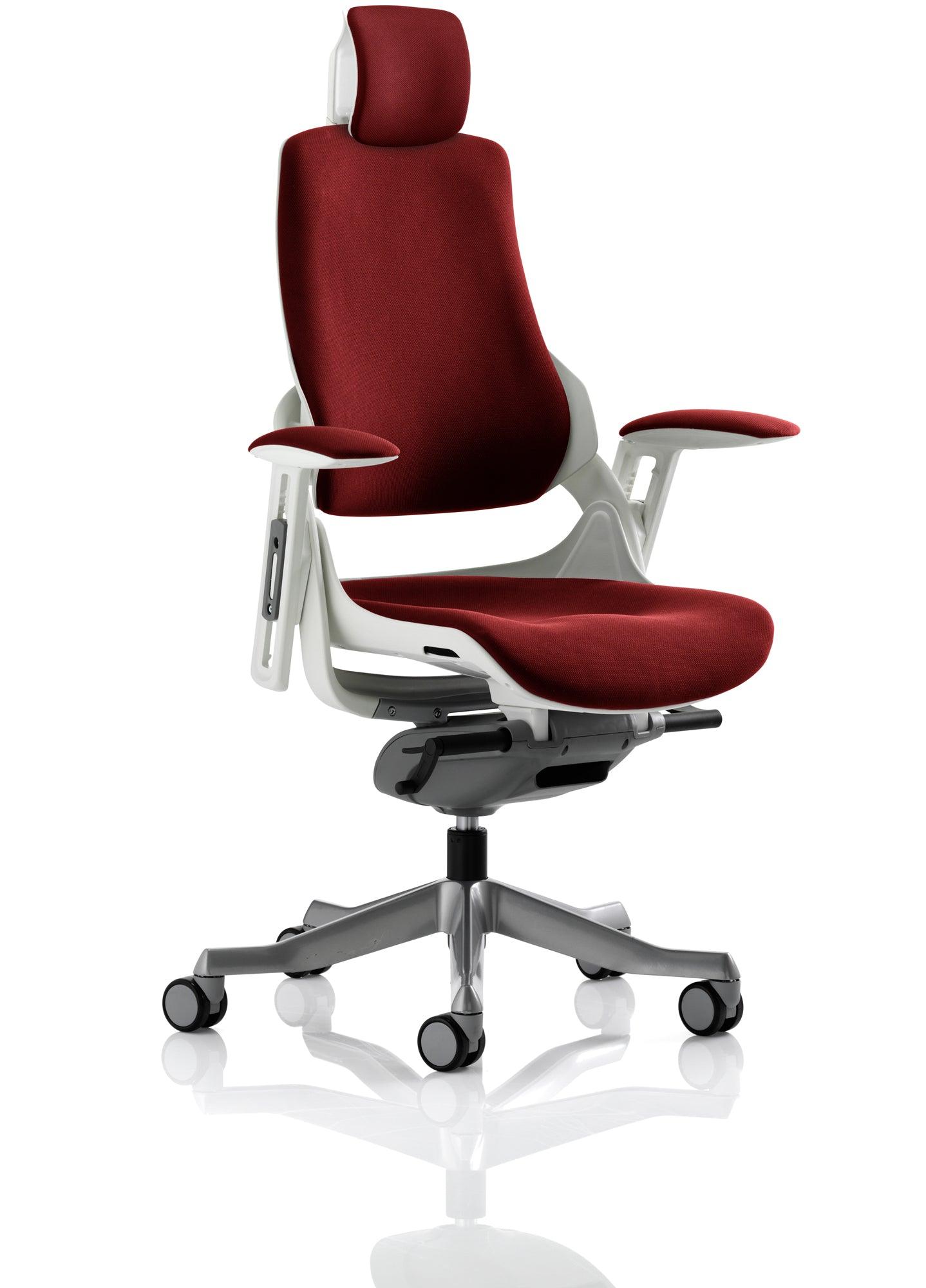 Zure High Back White Shell Executive Office Chair with Arms