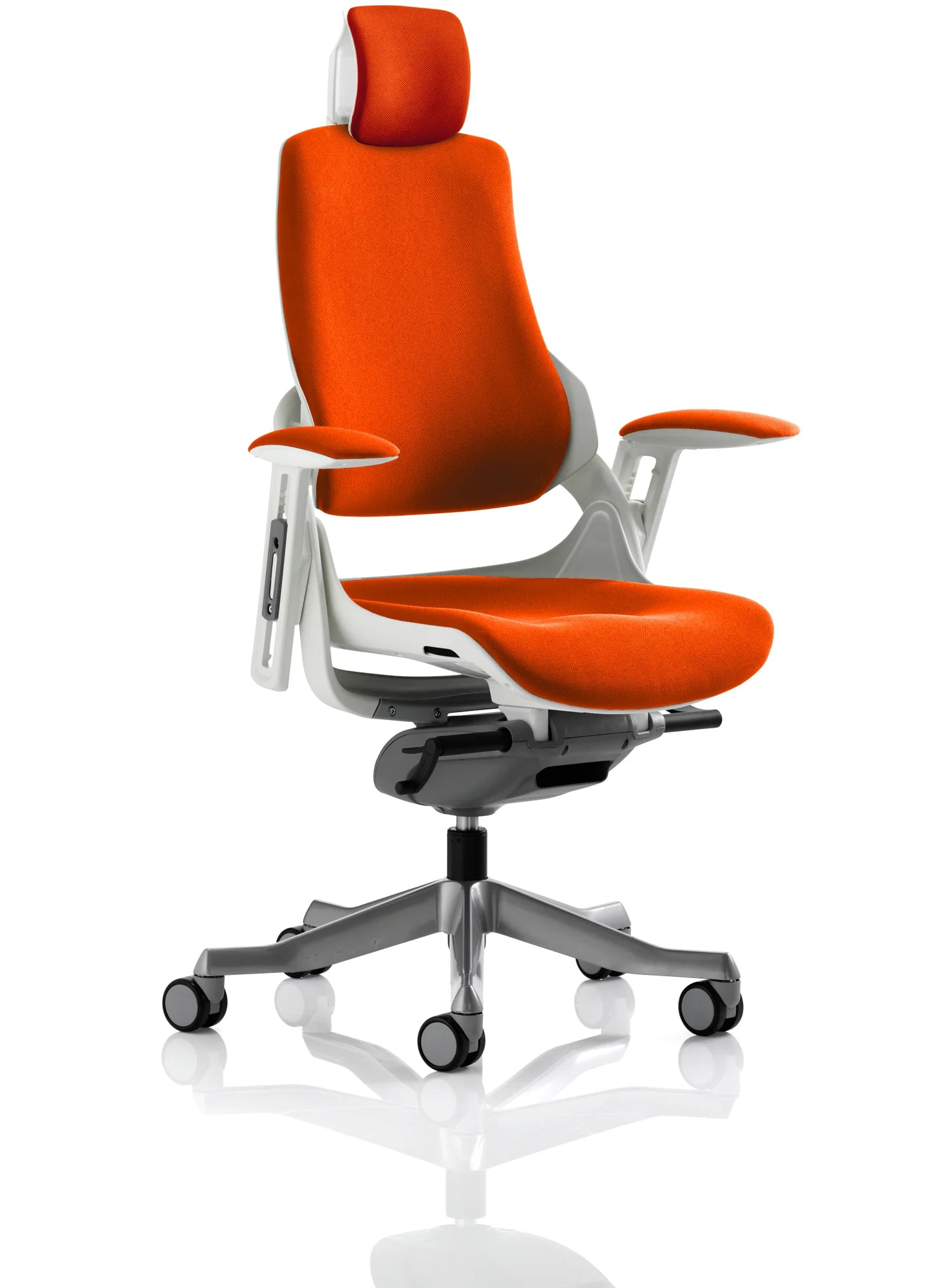 Zure High Back White Shell Bespoke Executive Office Chair with Arms