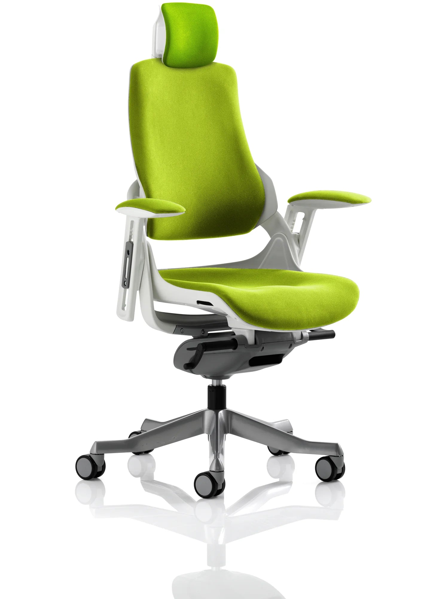 Zure High Back White Shell Bespoke Executive Office Chair with Arms