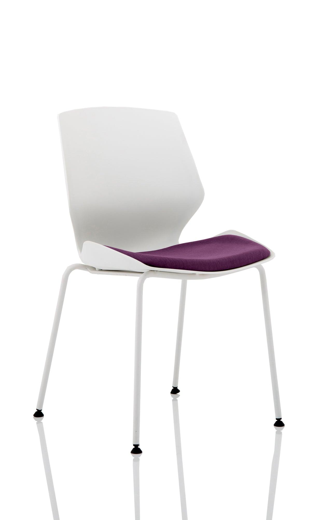 Florence White Frame Fabric Seat Visitor Chair