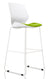 Florence White Frame Fabric Seat High Stool Chair