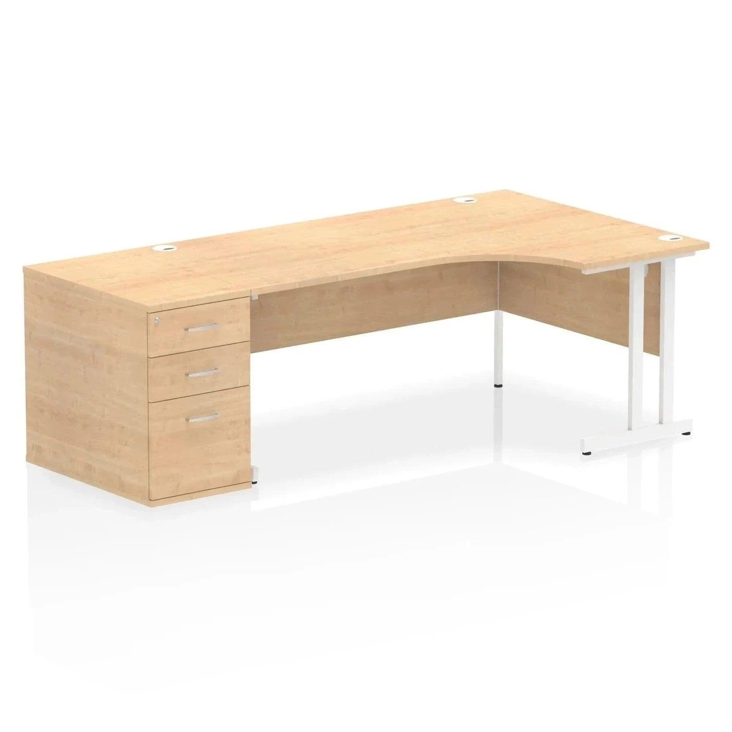 Impulse 1800mm Cantilever Left Crescent Desk Workstation