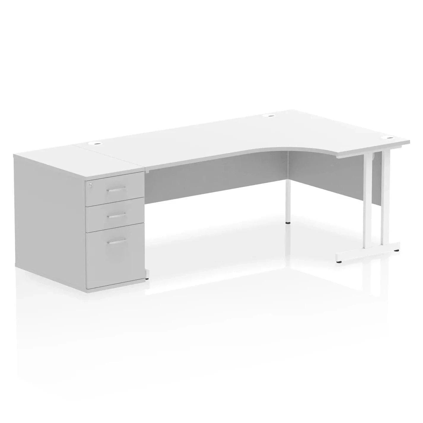 Impulse 1800mm Cantilever Left Crescent Desk Workstation