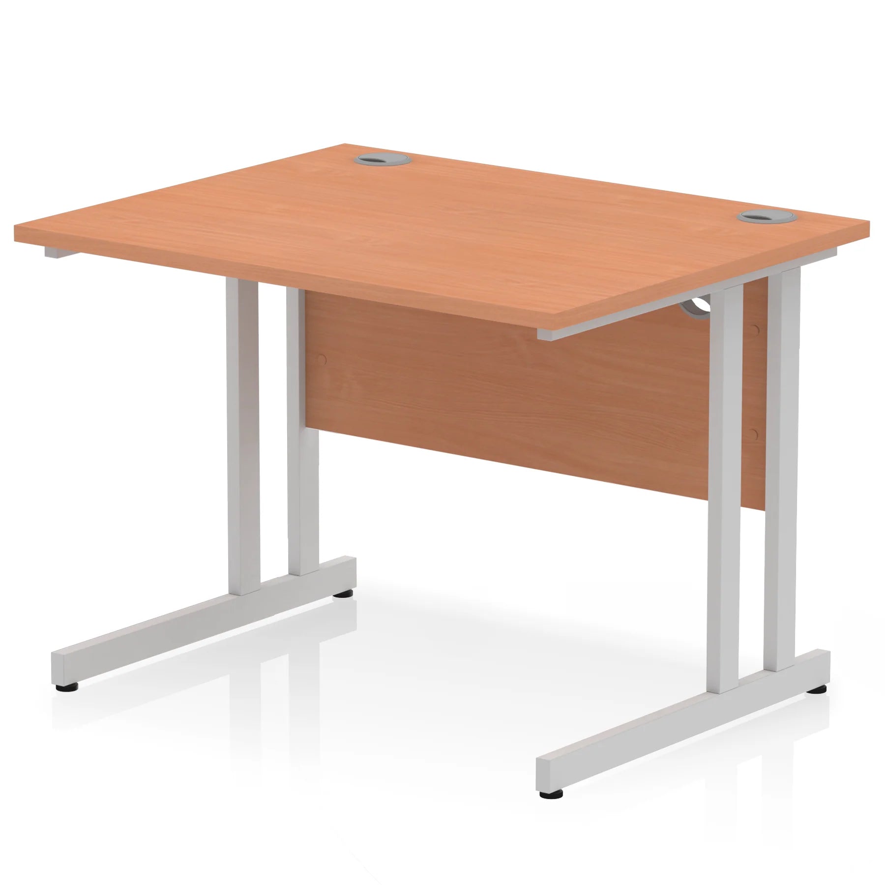 Impulse 1000mm Straight Desk Cantilever Silver Leg