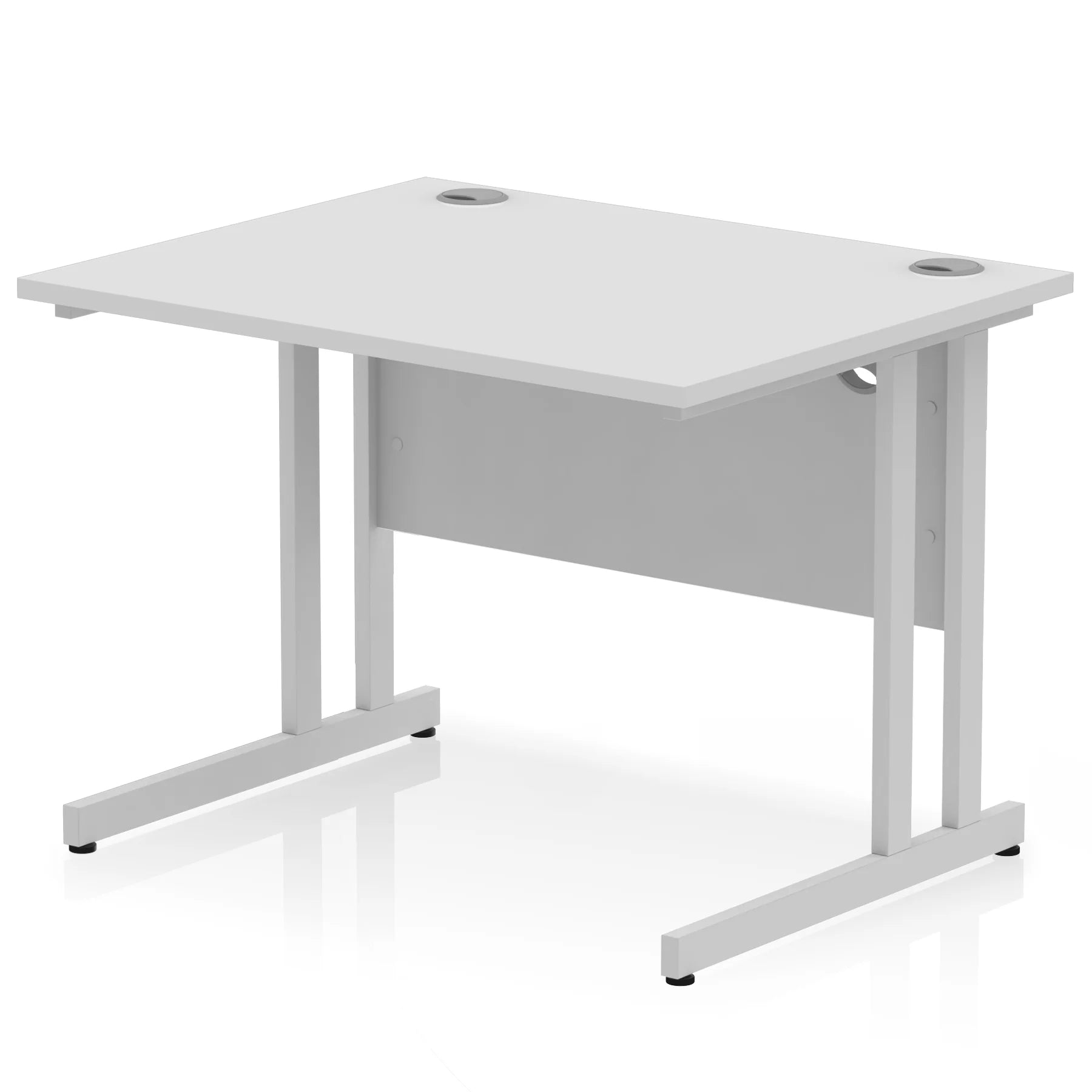 Impulse 1000mm Straight Desk Cantilever Silver Leg