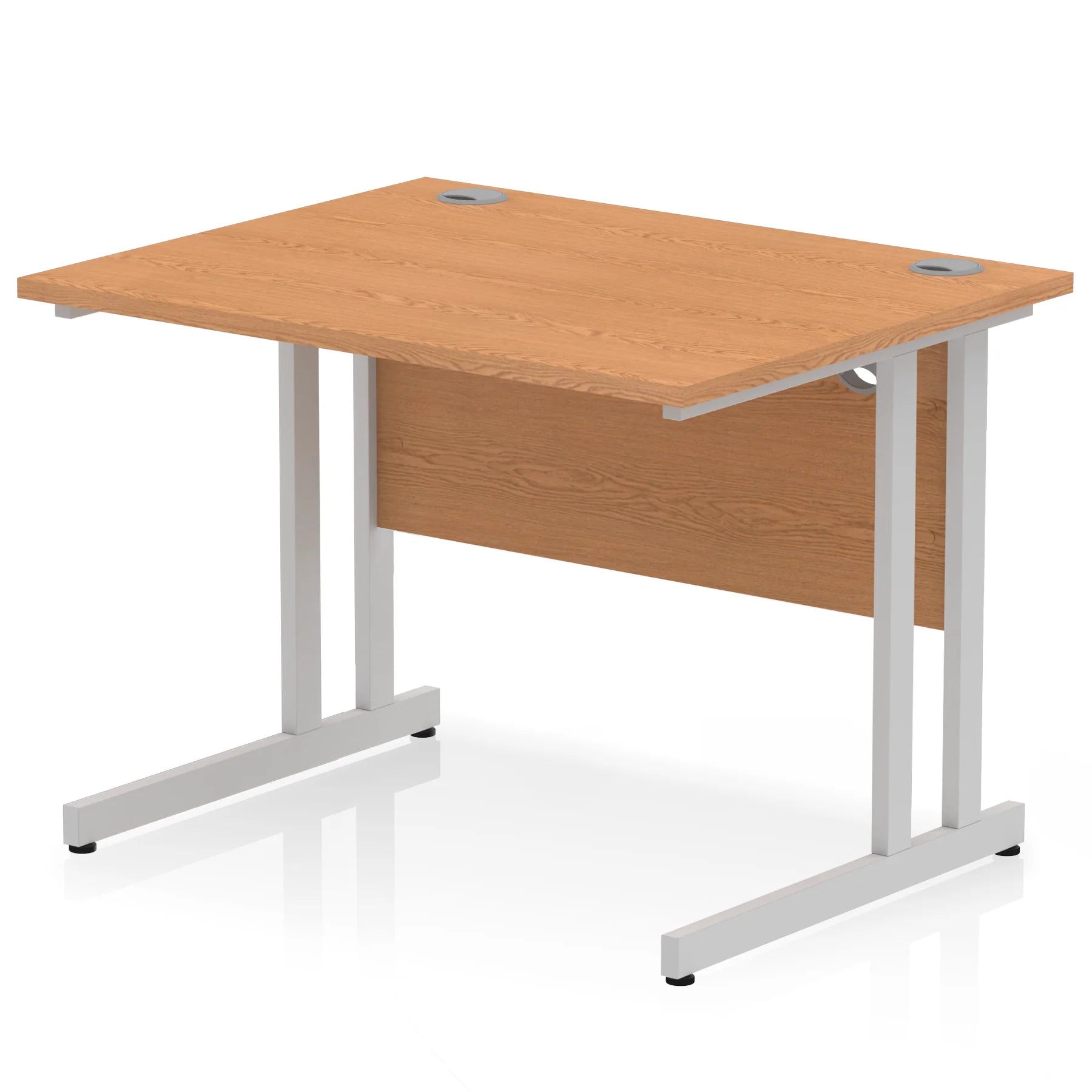 Impulse 1000mm Straight Desk Cantilever Silver Leg