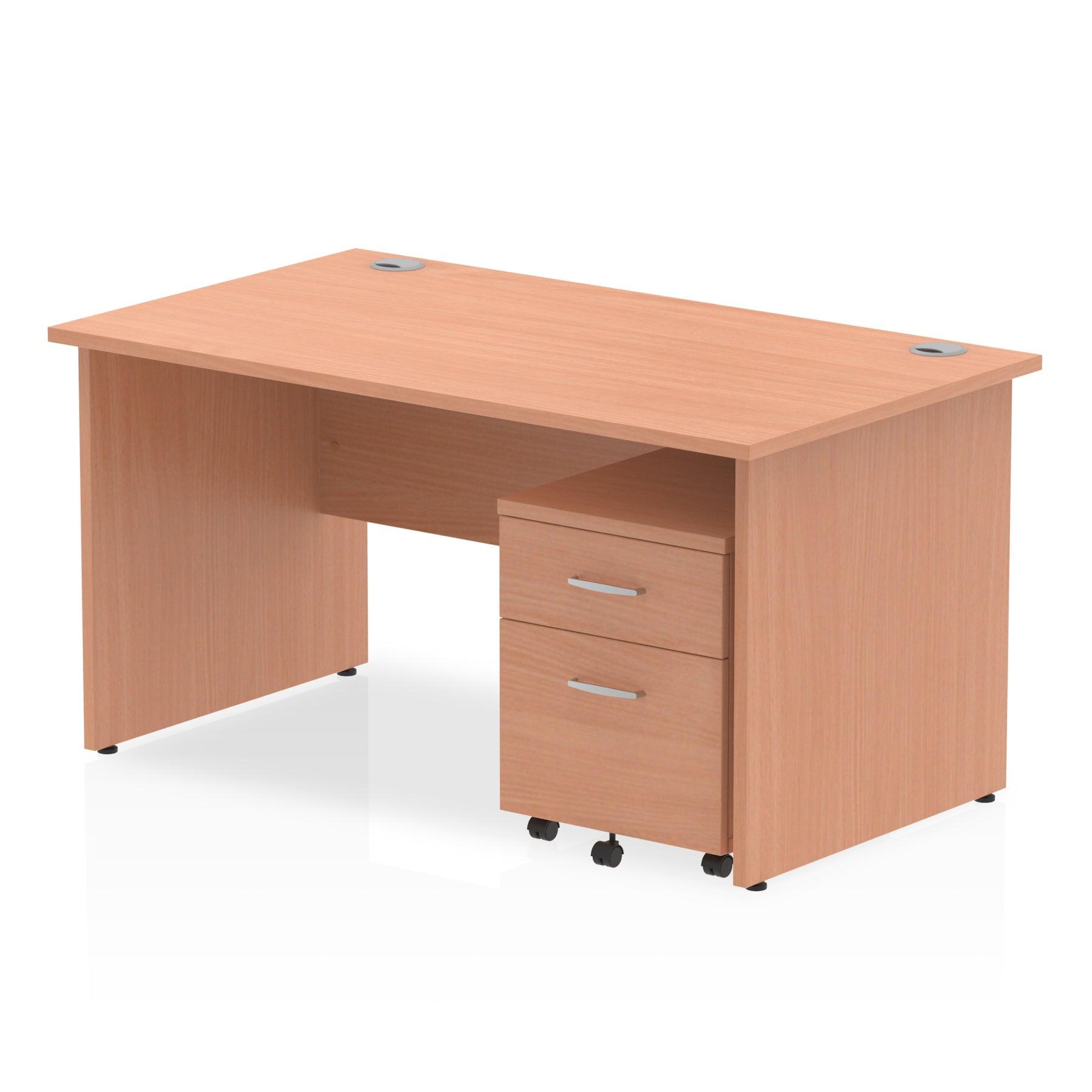 Impulse Panel End Straight Desk With Mobile Pedestal