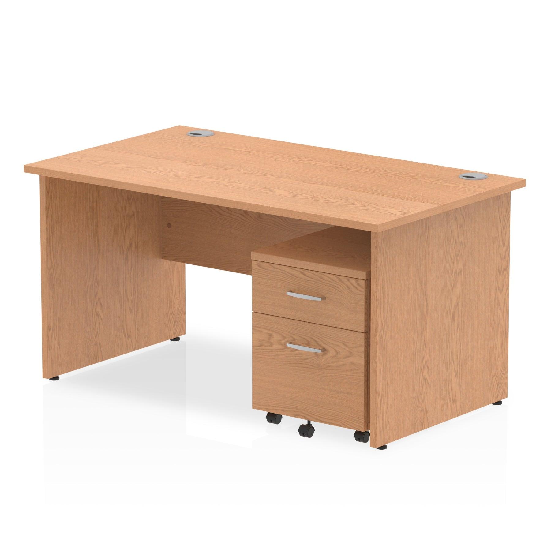 Impulse Panel End Straight Desk With Mobile Pedestal