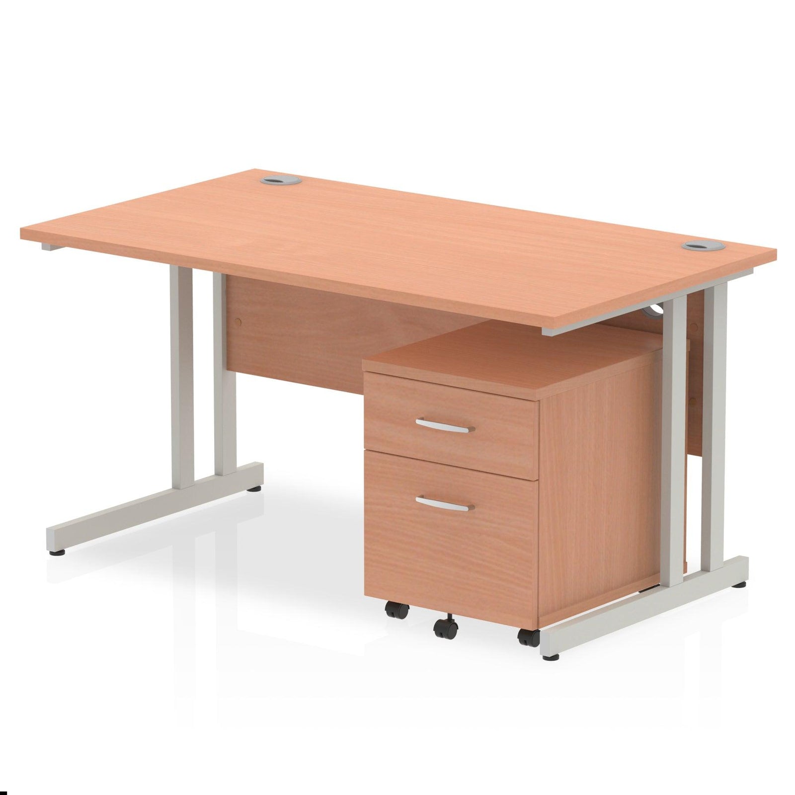 Impulse 1400mm Cantilever Straight Desk With Mobile Pedestal