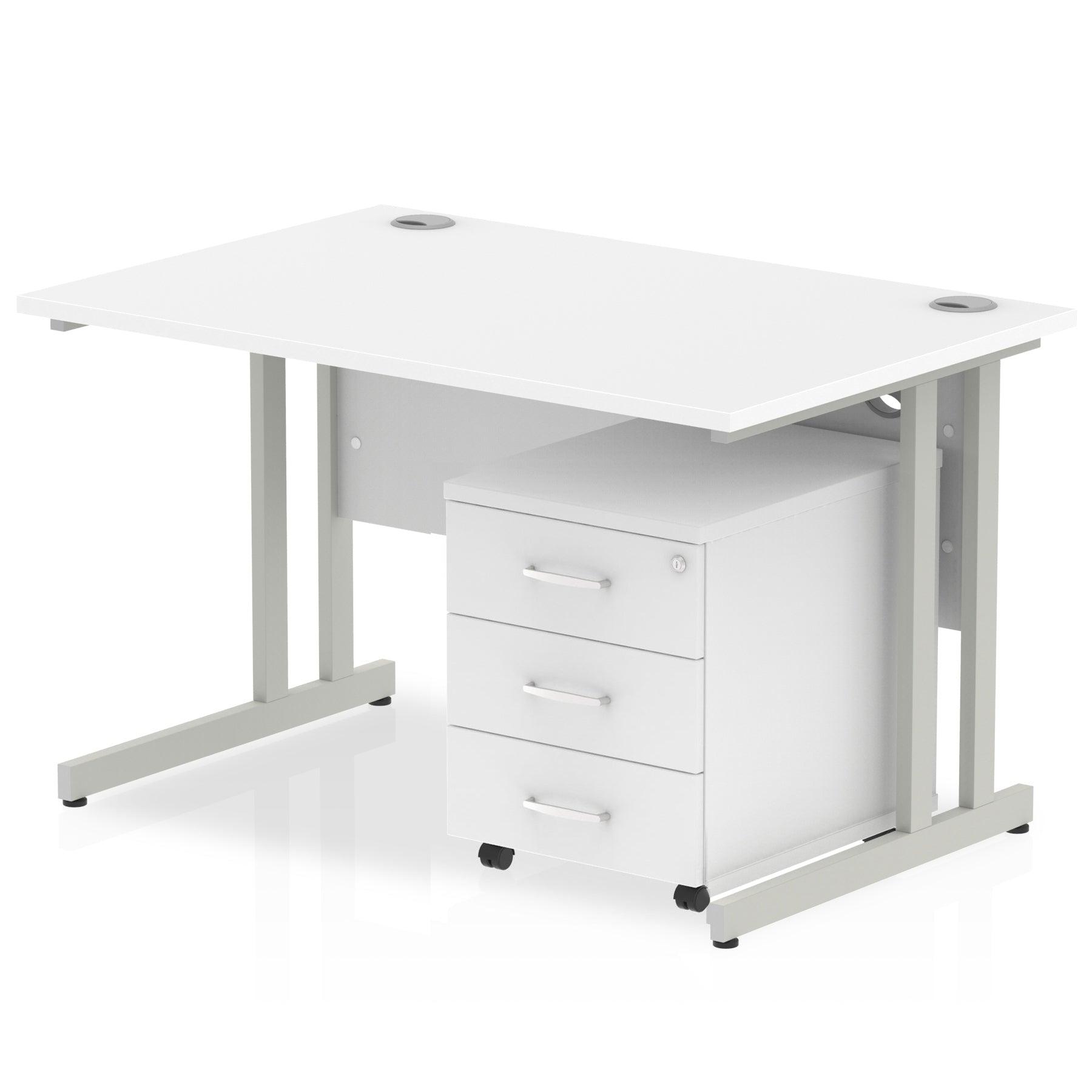 Impulse 1200mm Cantilever Straight Desk With Mobile Pedestal