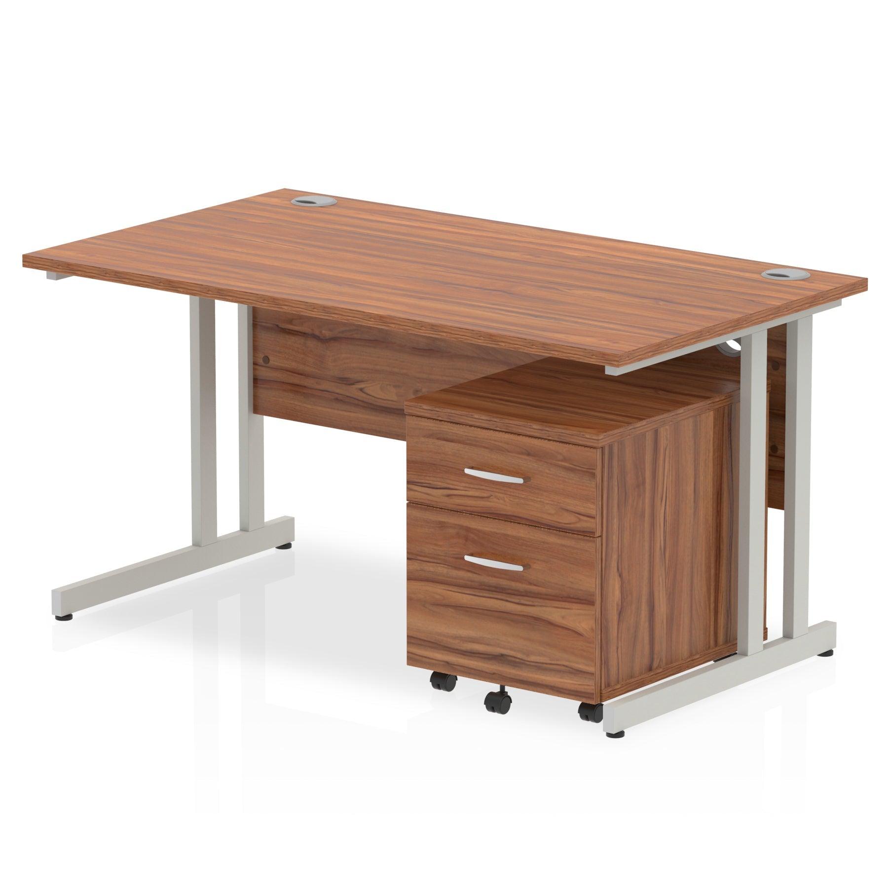 Impulse 1400mm Cantilever Straight Desk With Mobile Pedestal