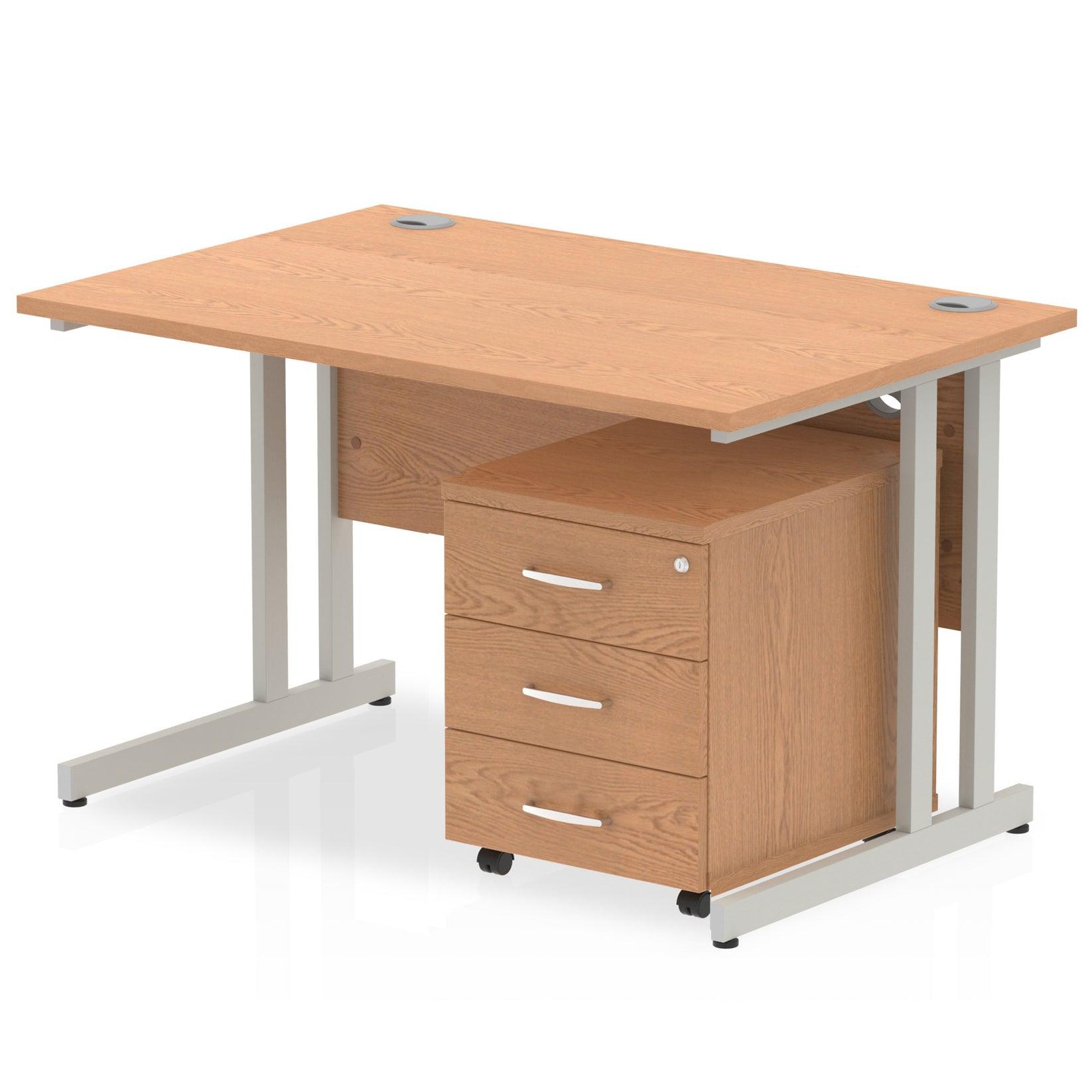 Impulse 1200mm Cantilever Straight Desk With Mobile Pedestal