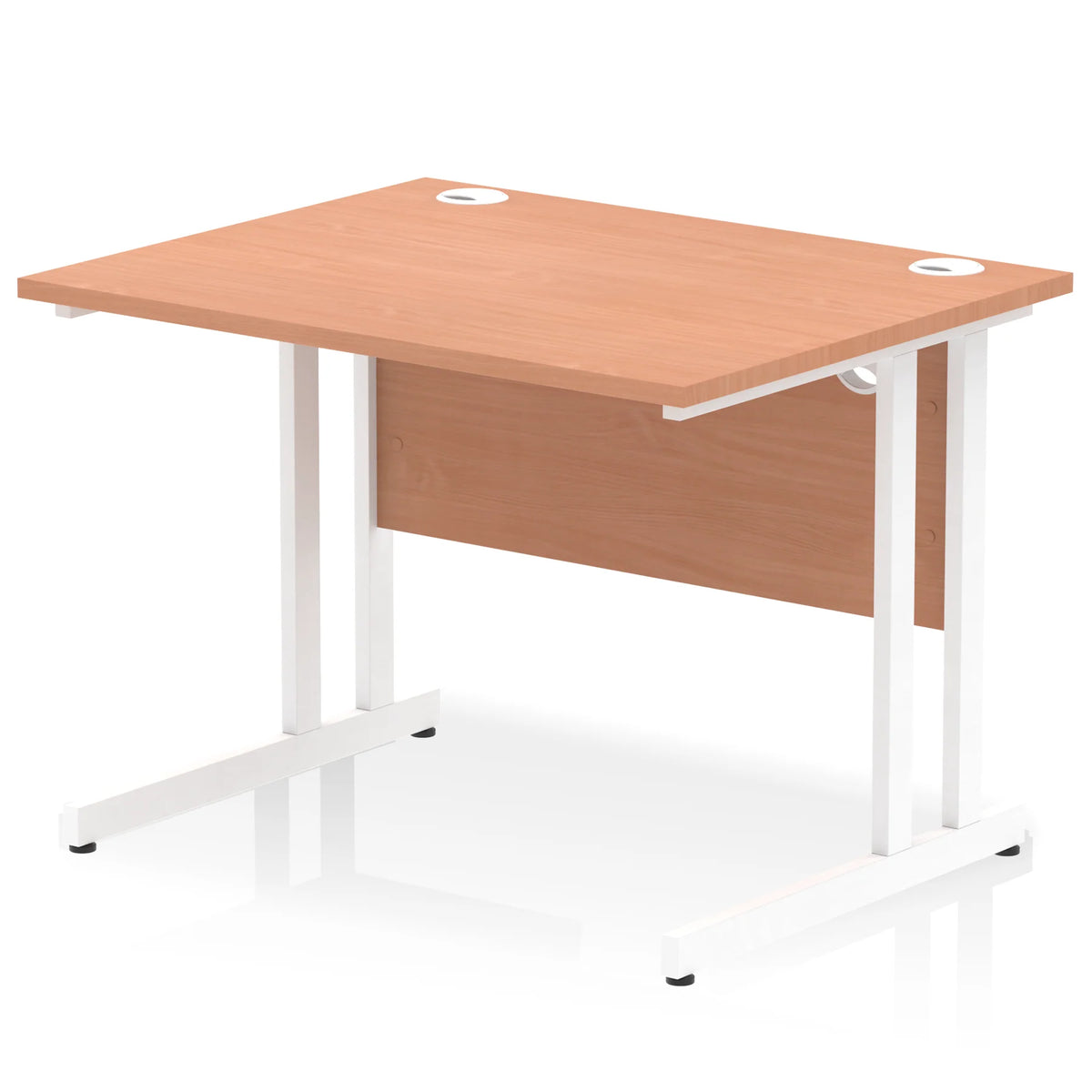 Impulse 1000mm Straight Desk Cantilever White Leg