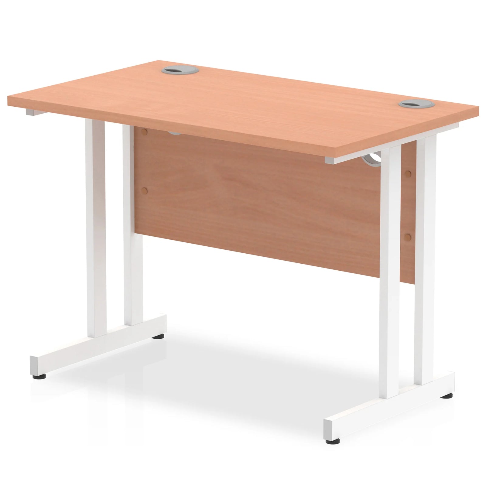 Impulse 1000mm Slimline Desk Cantilever White Leg