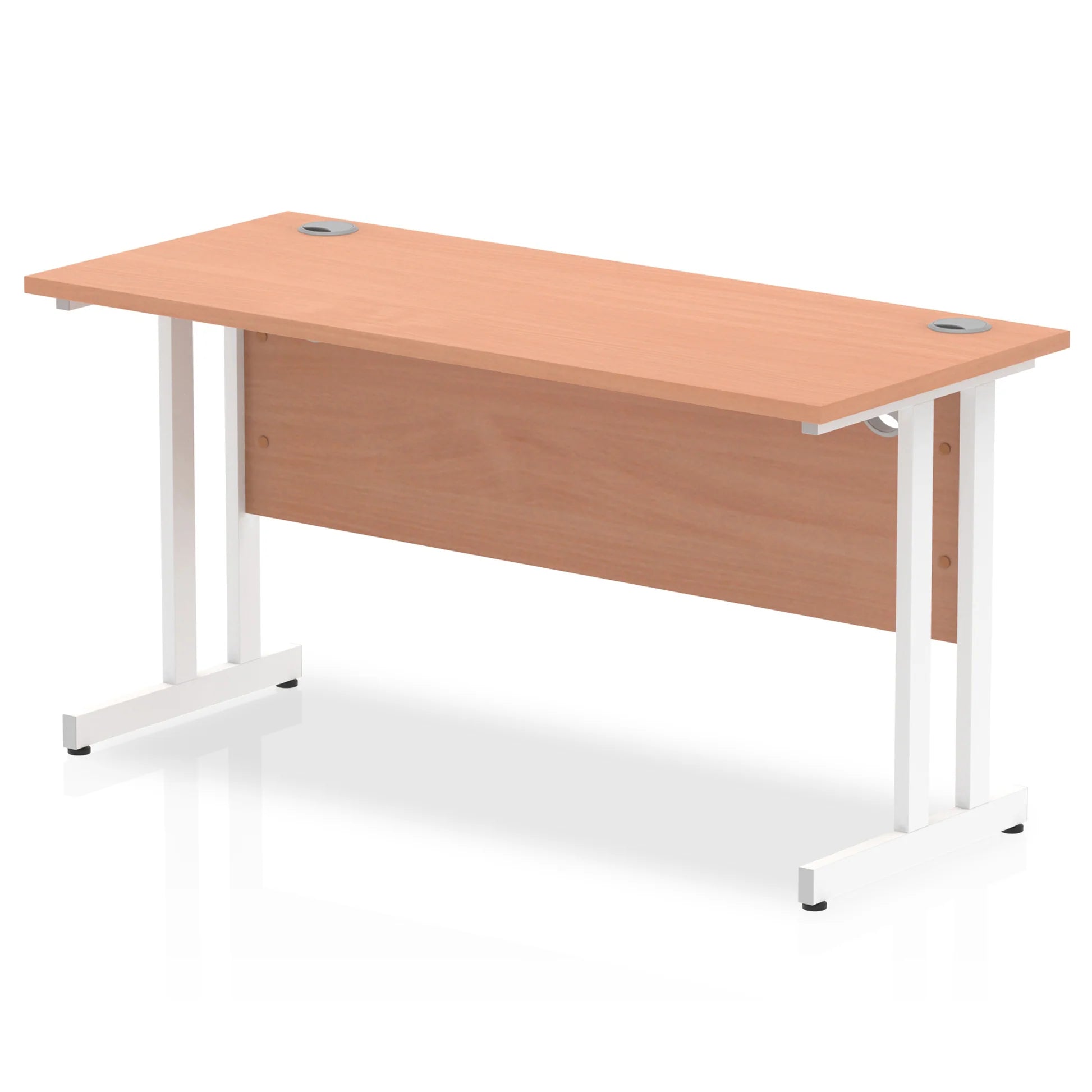 Impulse 1400mm Slimline Desk Cantilever White Leg