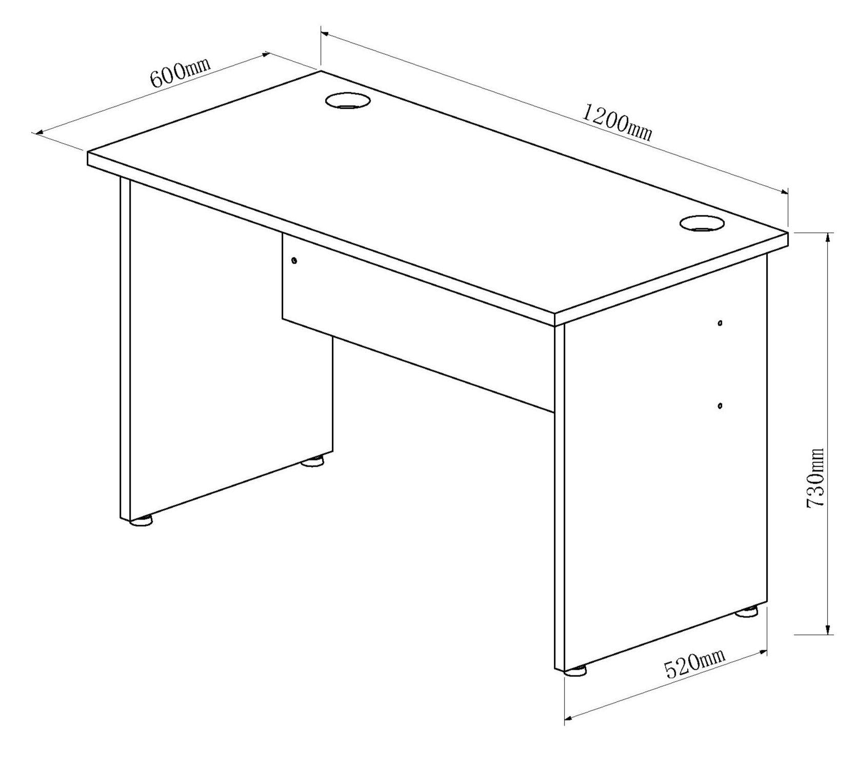 Impulse 1200mm Slimline Desk Panel End Leg