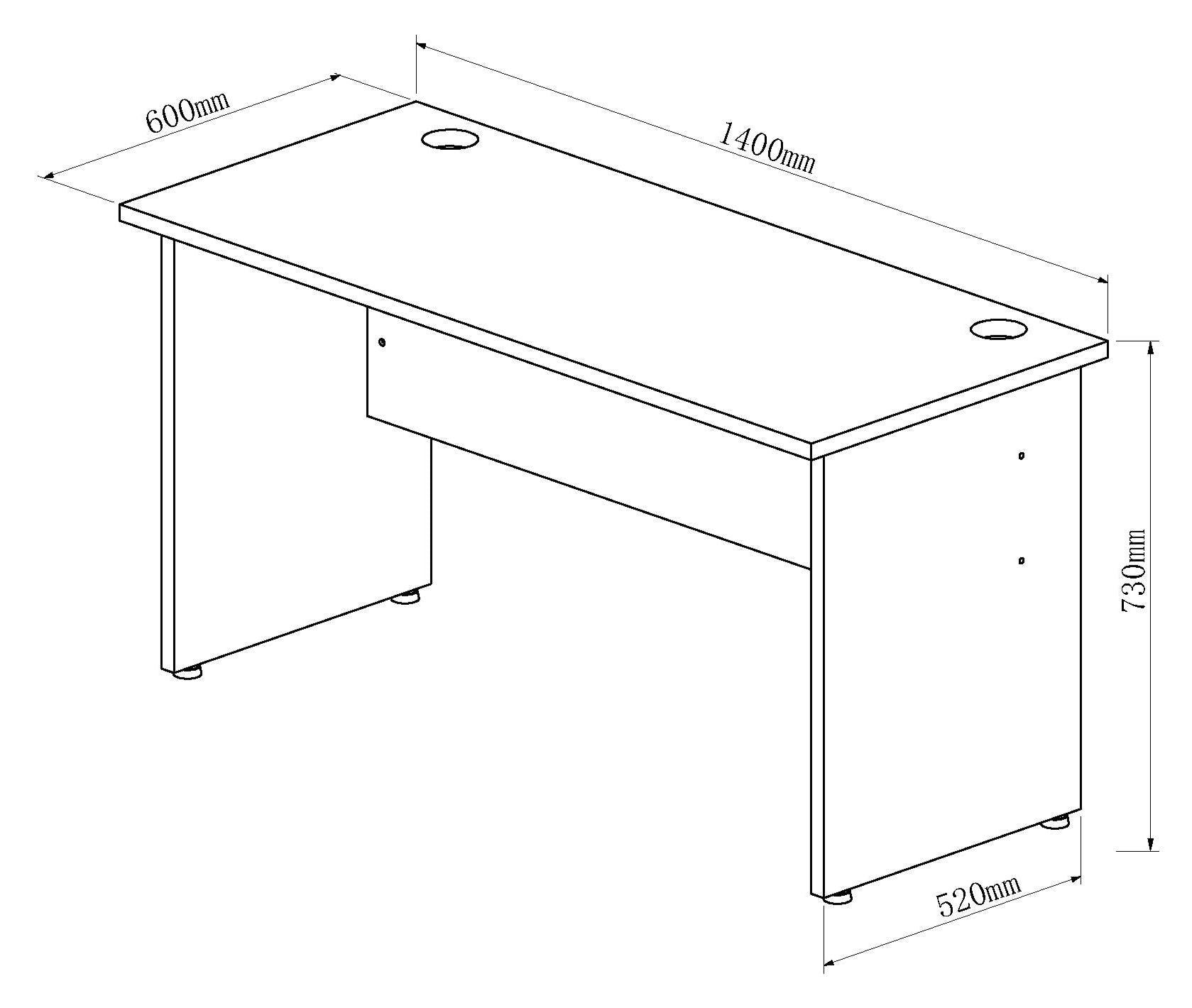 Impulse 1400mm Slimline Desk Panel End Leg