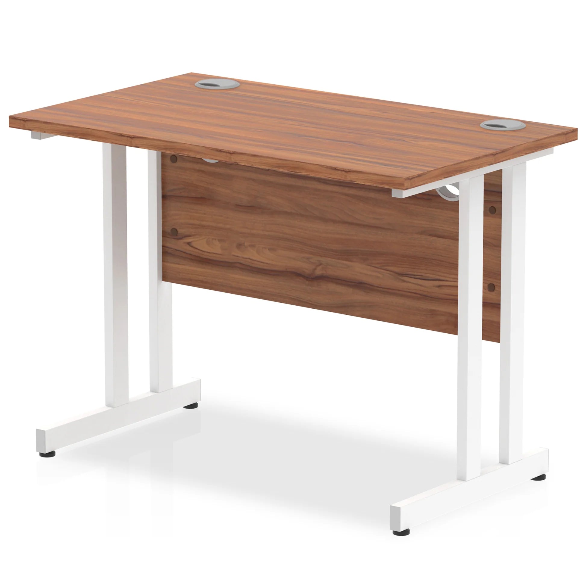 Impulse 1000mm Slimline Desk Cantilever White Leg