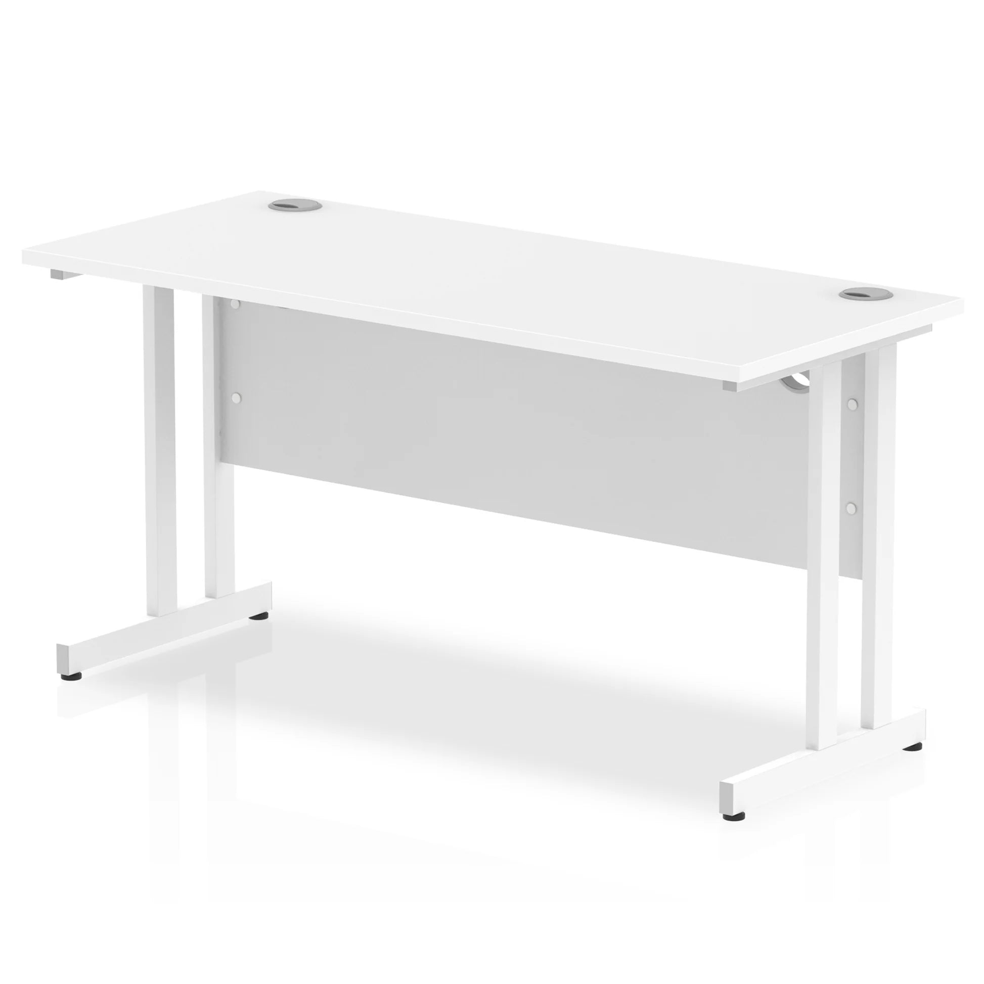 Impulse 1400mm Slimline Desk Cantilever White Leg