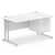 Impulse Cantilever Straight Desk Silver Frame With Fixed Pedestal