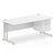 Impulse Cantilever Straight Desk Silver Frame With Fixed Pedestal