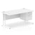 Impulse Cantilever Straight Desk White Frame With Fixed Pedestal