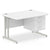 Impulse Cantilever Straight Desk Silver Frame With Fixed Pedestal