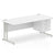 Impulse Cantilever Straight Desk Silver Frame With Fixed Pedestal