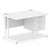 Impulse Cantilever Straight Desk White Frame With Fixed Pedestal