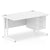 Impulse Cantilever Straight Desk White Frame With Fixed Pedestal