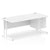 Impulse Cantilever Straight Desk White Frame With Fixed Pedestal