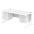 Impulse Cantilever Straight Desk White Frame With Fixed Pedestal