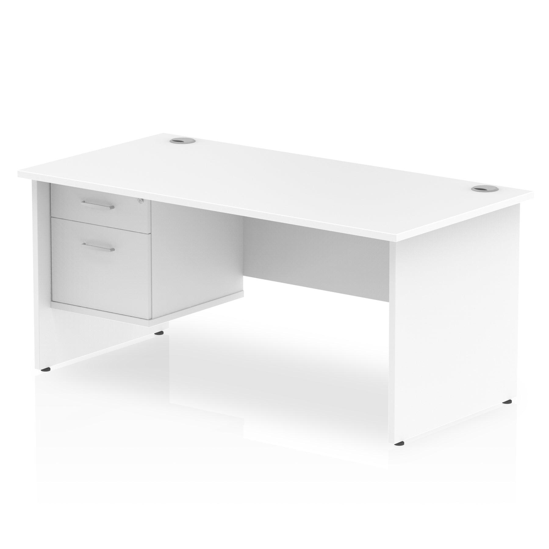 Impulse Panel End Straight Desk With Single Fixed Pedestal