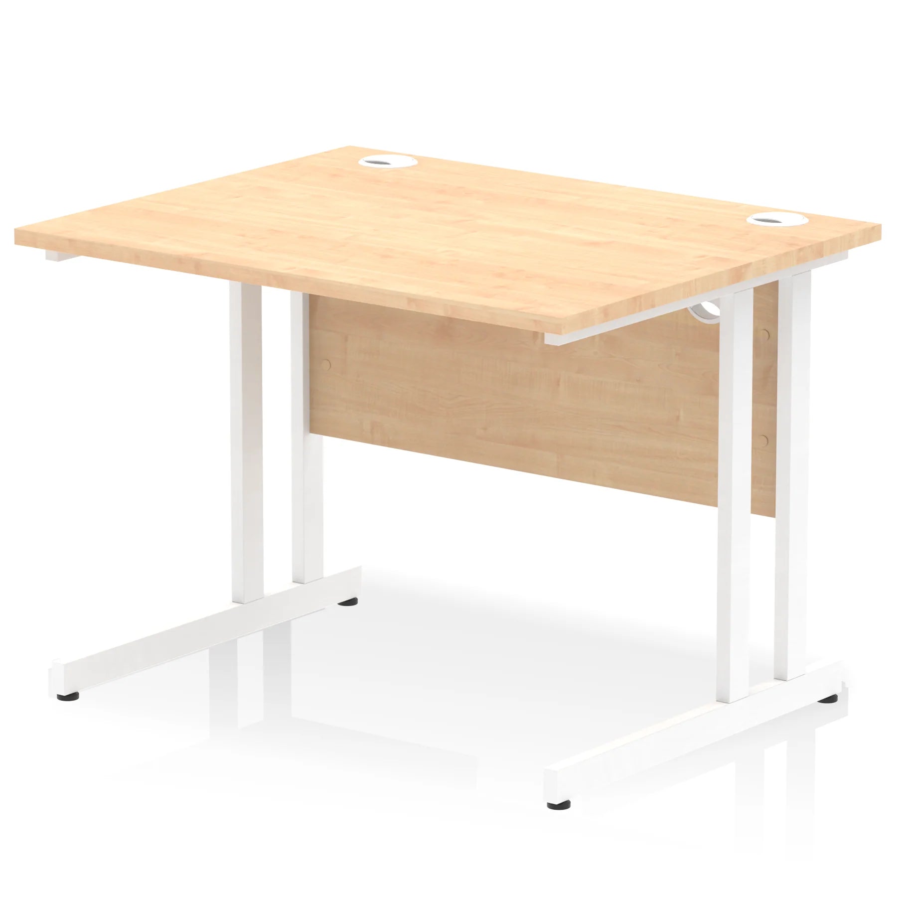 Impulse 1000mm Straight Desk Cantilever White Leg