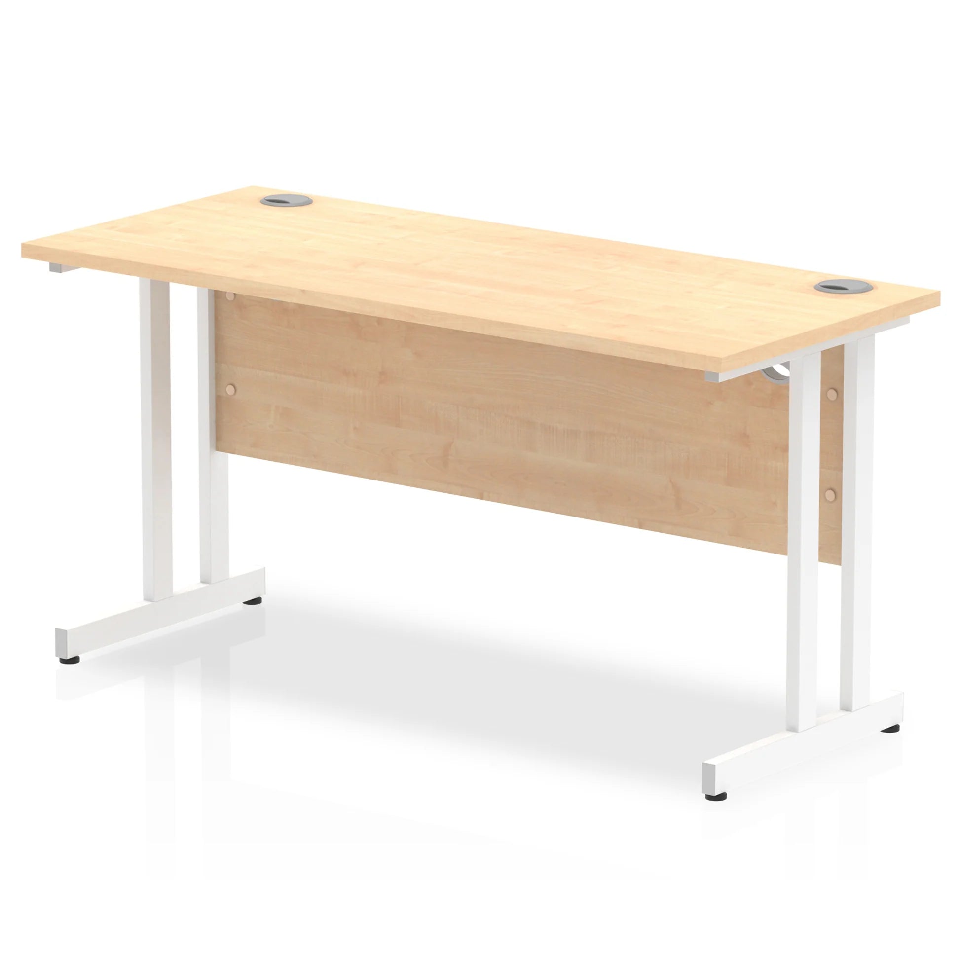 Impulse 1400mm Slimline Desk Cantilever White Leg