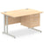 Impulse Cantilever Straight Desk Silver Frame With Fixed Pedestal