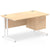 Impulse Cantilever Straight Desk White Frame With Fixed Pedestal