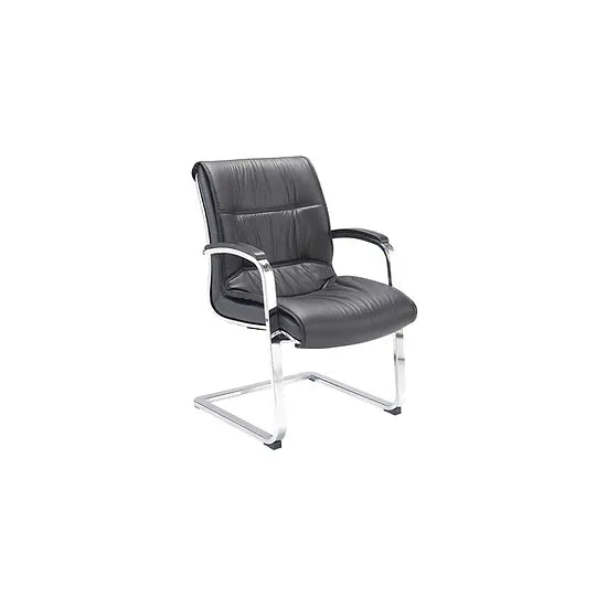 Midas MS-MCA Black leather cantilever meeting chair