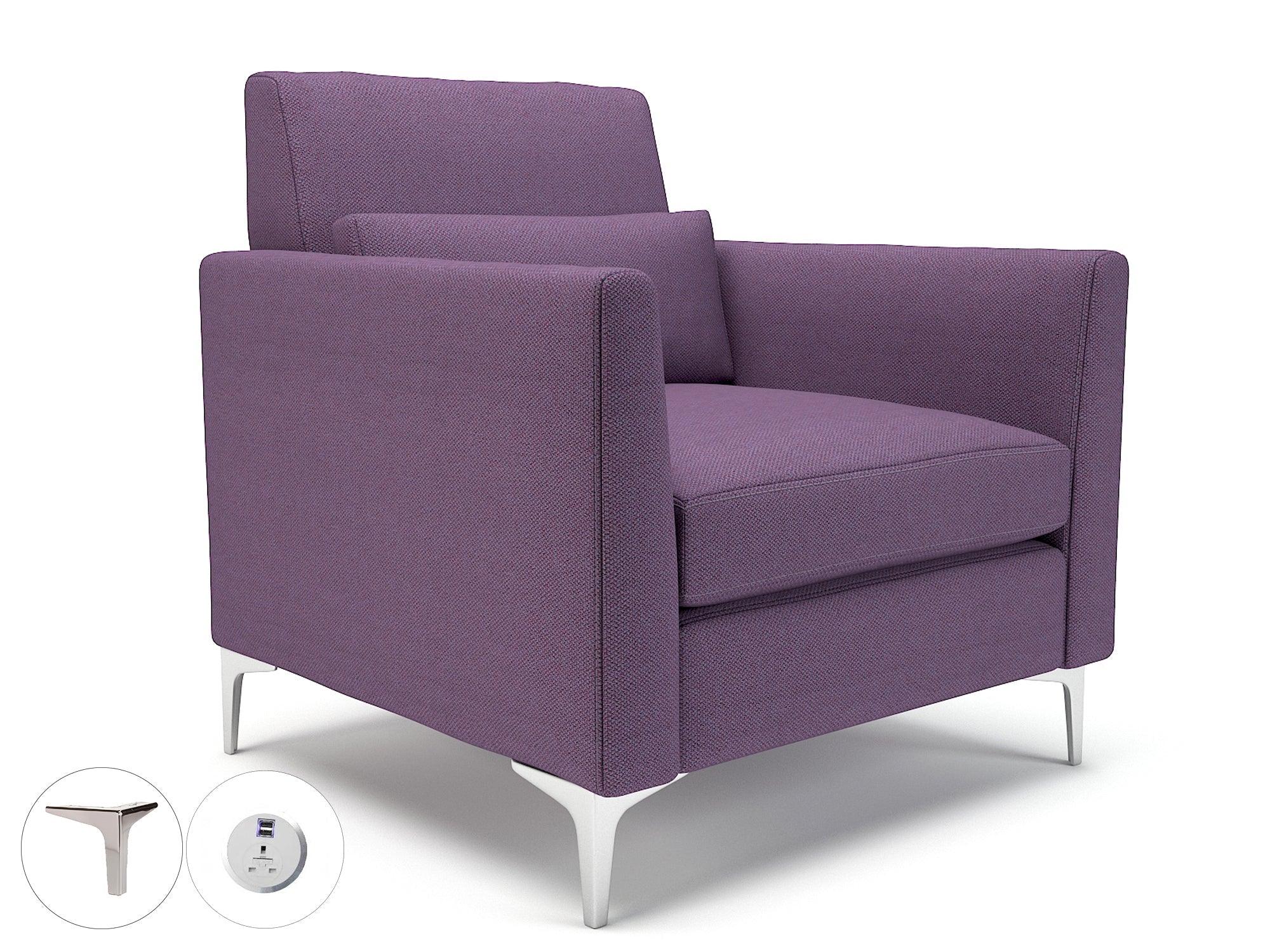 Roselle 90cm Wide Armchair in Camira Era Fabric with Socket