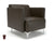 Napa Slim Arm 75cm Wide Armchair in Cristina Marrone Ultima Faux Leather