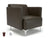 Napa Slim Arm 75cm Wide Armchair in Cristina Marrone Ultima Faux Leather with Socket