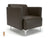 Napa Slim Arm 75cm Wide Armchair in Cristina Marrone Ultima Faux Leather